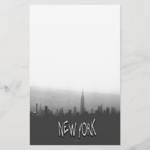 Schwarz-Weiß-New-York-Skyline-Stationäre Briefpapier