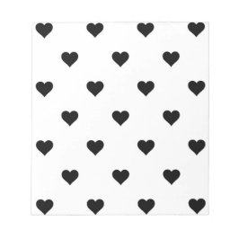 Schwarz-Weiß-Niedliches Herzmuster Notizblock