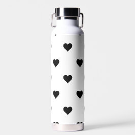 Schwarz-Weiß-Niedliches Herzmuster Trinkflasche
