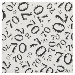 Schwarz-Weiß-Nummer 70 Typografie-Muster Stoff