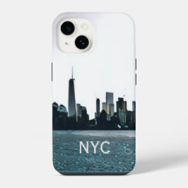 Schwarz-Weiß-NYC-Gehäuse iPhone 14 Hülle