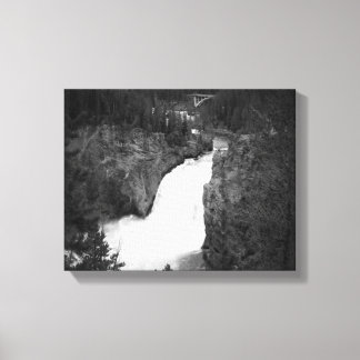 Schwarz-Weiß-Obere Fälle von Gelbstein 11x14 Leinwanddruck