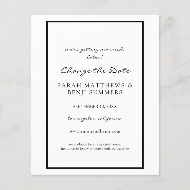 Schwarz/Weiß oder Datum ändern Flyer (Vorne)