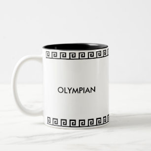 Schwarz-weiß olympischer griechischer geometrische zweifarbige tasse