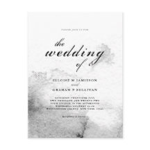 Schwarz-weiß Ombre-Kalligrafie-Hochzeit