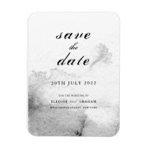 Schwarz-weiß Ombre-Kalligrafie Save-the-Date-Karte
