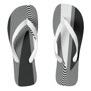Schwarz-Weiß Op Art Design, Flip Flops