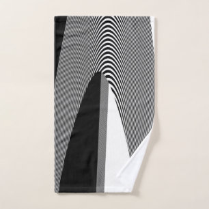 Schwarz-Weiß-Op-Art-Design, Handtuch