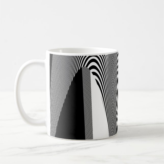 Schwarz-Weiß-Op-Art-Design, Kaffee-Tasse Kaffeetasse (Links)