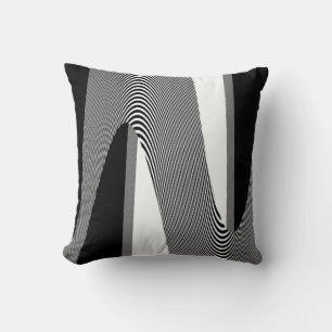 Schwarz-Weiß Op Art Design, Kissen