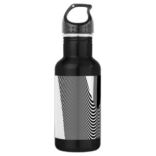 Schwarz-Weiß-Op-Art-Design, Wasserflasche