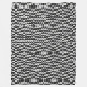 Schwarz-Weiß-Op-Art Diamantstreifen geometrisch Fleecedecke