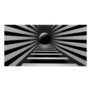 Schwarz-Weiß-Op-Art Poster