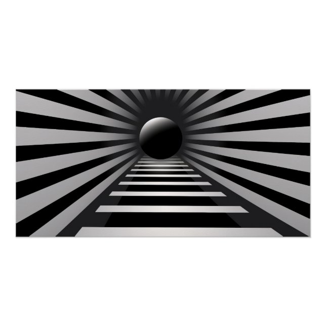 Schwarz-Weiß-Op-Art  Poster (Vorderseite)