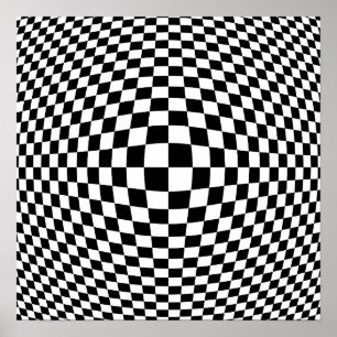 Schwarz-Weiß-Op-Art Poster