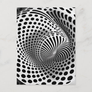 Schwarz-Weiß-Op-Art Postkarte