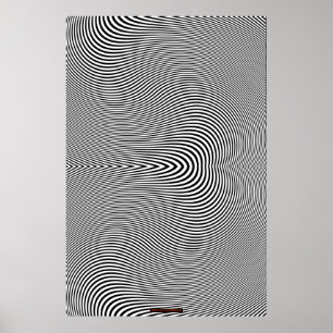 Schwarz-Weiß-Op Optische Illusion Wand-Poster Poster