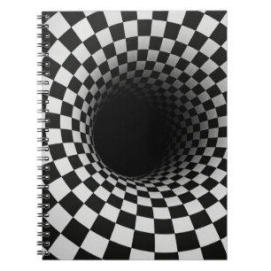 Schwarz-Weiß-Optik-Tunnel-Illusion Notizblock