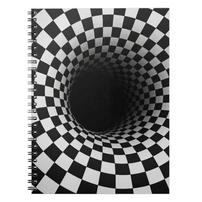 Schwarz-Weiß-Optik-Tunnel-Illusion Notizblock (Vorderseite)