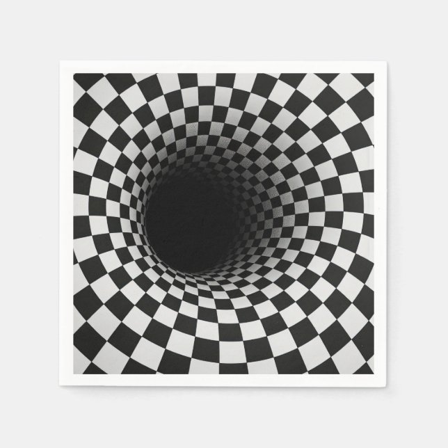 Schwarz-Weiß-Optik-Tunnel-Illusion Serviette (Vorderseite)