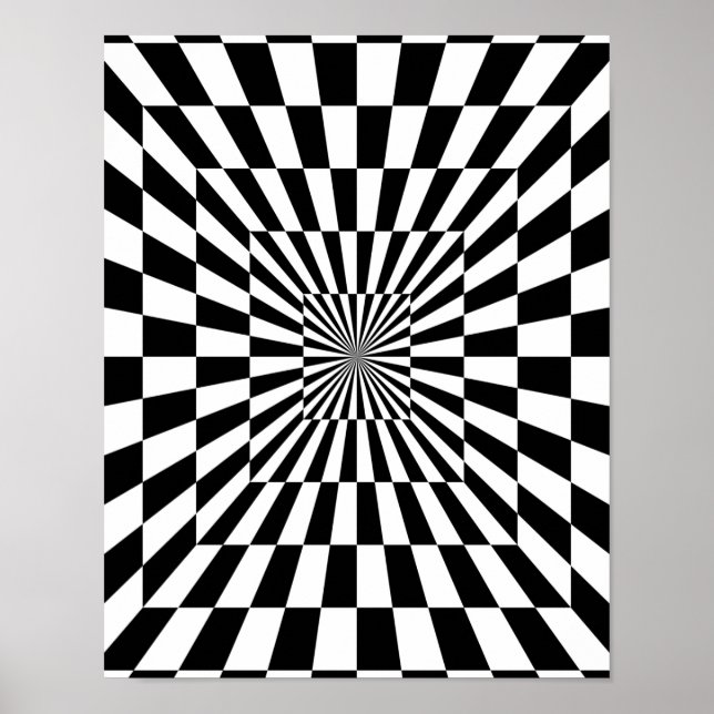 Schwarz-Weiß-optische Illusion Poster (Vorne)