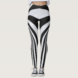 Schwarz-Weiß-optische Illusion wirbelnde Leggings