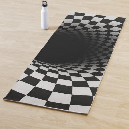 Schwarz-Weiß-Optische-Täuschungs-Tunnel Yogamatte