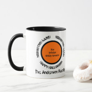 Schwarz-weiß Orange Spooky Modernes glückliches Ha Tasse