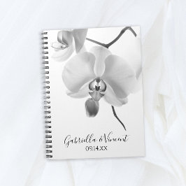 Schwarz-Weiß-Orchideen-Gästebuch Notizblock
