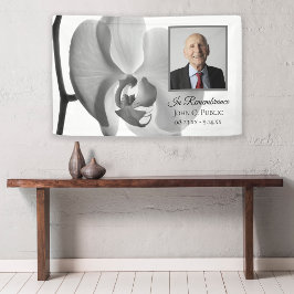 Schwarz-Weiß-Orchideenfeier zur Beerdigung des Leb Banner