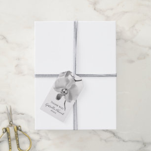 Schwarz-weiß Orchids Wedding Danke Ihnen für Tags Geschenkanhänger