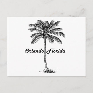 Schwarz-Weiß-Orlando- und Palmdesign Postkarte