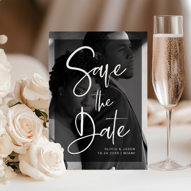 Schwarz-Weiß-Overlay | FOTO SAVE THE DATE Magneteinladung (Von Creator hochgeladen)