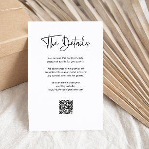 Schwarz-Weiß-Overlay   QR Code Hochzeitdetails Begleitkarte