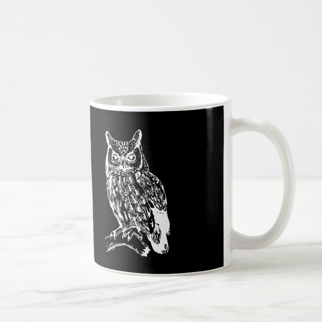 Schwarz-Weiß-Owl-Design Kaffeetasse (Rechts)