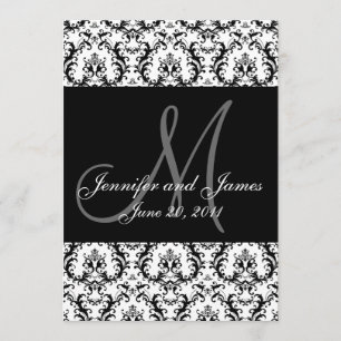 Schwarz-Weiß-Paisley-Hochzeit rettet das Datum Save The Date