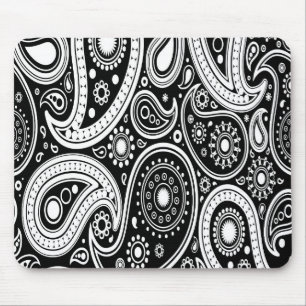 Schwarz-Weiß-Paisley-Maus-Pad Mousepad