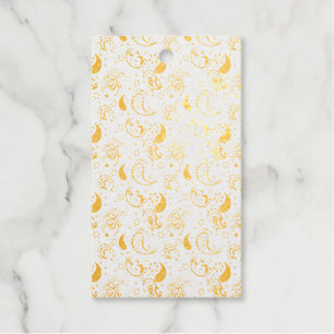 Schwarz-Weiß-Paisley-Muster - Elegante Textilkunst Geschenkanhänger