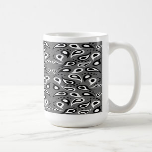 Schwarz-Weiß-Paisley Tasse