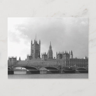 Schwarz-Weiß-Palast Westminster Postkarte