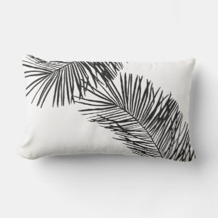 Schwarz-Weiß-Palm-Fronten Außenbereich Kissen Für Draußen
