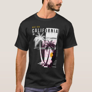 Schwarz-Weiß-Palme-Tree California Malibu T-Shirt