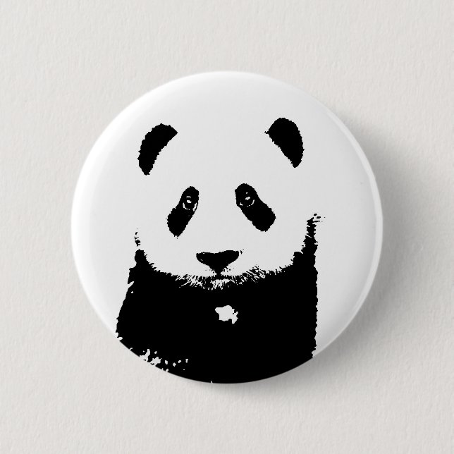 Schwarz/Weiß Panda Button (Vorderseite)