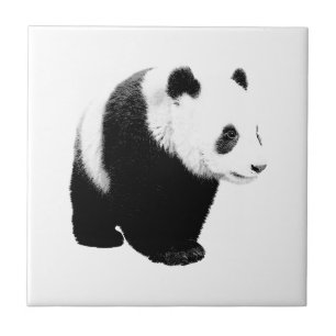 Schwarz/Weiß Panda Fliese