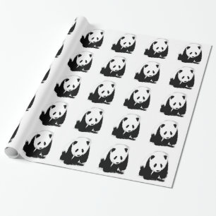 Schwarz/Weiß Panda Geschenkpapier