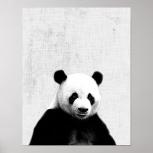 Schwarz-weiß-Panda-Minimalismus-Kinderzimmer Poster