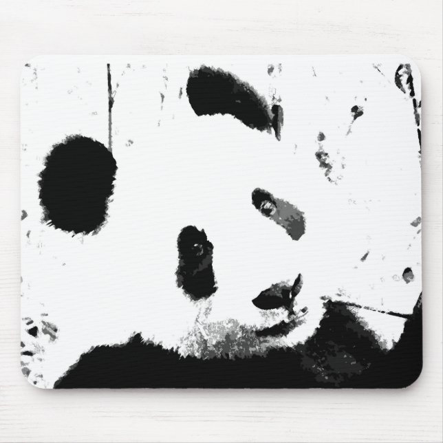 Schwarz/Weiß Panda Mousepad (Vorne)