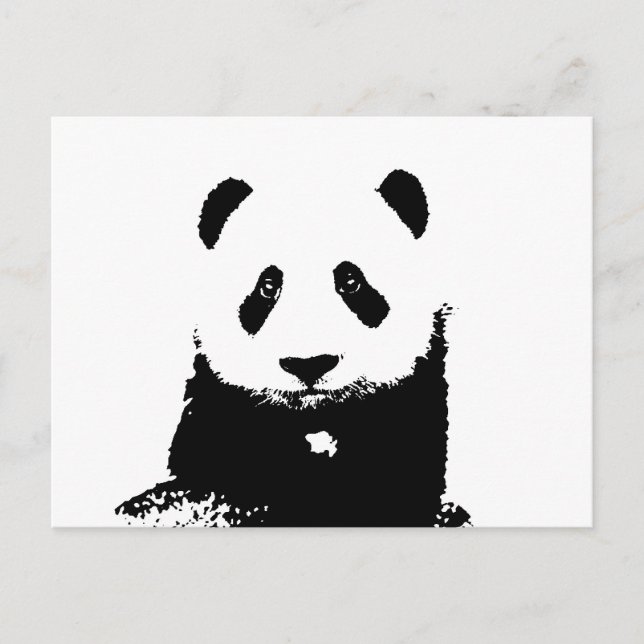 Schwarz/Weiß Panda Postkarte (Vorderseite)