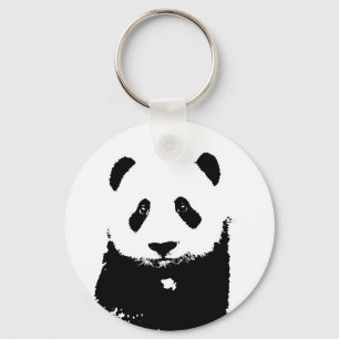 Schwarz/Weiß Panda Schlüsselanhänger