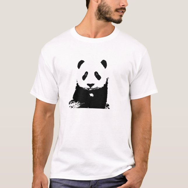 Schwarz/Weiß Panda T-Shirt (Vorderseite)